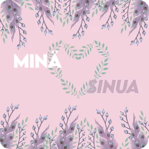 2-osainen neliökortti - Minä <3 Sinua